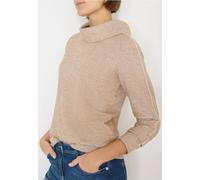 Cecil Damen Melange Shirt mit Tape in Braun, Gr: XL