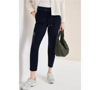 Cecil Damen Mid Waist Slim Leg Hose im Casual Fit in Blau, Gr: M