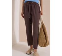 Cecil Damen Mid Waist Slim Leg Hose im Loose Fit in Braun, Gr: XS