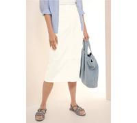 Cecil Damen Midi Jeansrock in Weiß, Gr: 25