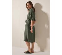 Blusenkleid CECIL Gr. L (42), US-Größen, grün (cool khaki) Damen Kleider Freizeitkleider mit Knopfleiste (94805527-L)