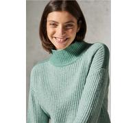 Rollkragenpullover CECIL Gr. XL (44), glaced grün melange, Damen, 37% Baumwolle, 34% Polyacryl, 26% Polyester, 3% Elasthan, unifarben, Pullover, im Melange Look (58756221-XL) glaced grün melange