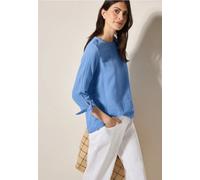 Klassische Bluse CECIL, Damen, Gr. XXL (46), blau (aster blau), Web, 100% Baumwolle, unifarben, klassisch normal, Rundhals, Bündchen, Blusen, aus reiner Baumwolle (63795600-XXL) aster blau