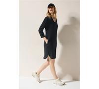 Sommerkleid CECIL, Damen, Gr. L (42), US-Größen, schwarz, Web, 100% Baumwolle, unifarben, casual, comfort fit kniefrei, V-Ausschnitt, 3/4-Ärmel Bündchen, Kleider, aus 100% Baumwolle (24567050-L) schwa