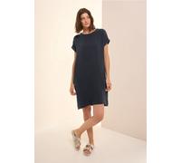 Cecil Damen Musselin-Kleid in Unifarbe in Blau, Gr: XXL
