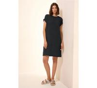 Cecil Damen Musselin-Kleid in Unifarbe in Schwarz, Gr: XS