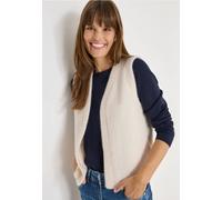 Cecil Damen Offene Federgarn Weste in Beige, Gr: XXL