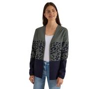Strickjacke CECIL, Damen, Gr. XL (44), grün (dried olive grün), Stoff, 52% Viskose, 28% Polyester, 20% Nylon, gemustert, comfort fit normal, ohne Ausschnitt, Bündchen, Strickjacken Strickjacke, aus so