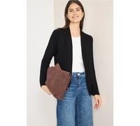 Cardigan CECIL, Damen, Gr. M (40), schwarz, Web, 37% Baumwolle, 34% Polyacryl, 26% Polyester, 3% Elasthan, unifarben, comfort fit normal, ohne Ausschnitt, Rippbündchen, Strickjacken, im soften Baumwol