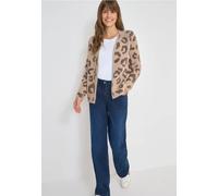 Cecil Damen Offener Federgarn Cardigan in Beige, Gr: L