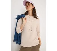 Sweatshirt CECIL, Damen, Gr. XS (36), oat milk beige, Ottomane, Obermaterial: 60% Polyester, 37% Viskose, 3% Elasthan, Strukturmuster, unifarben, regular fit normal, ohne Ausschnitt, Sweatshirts, mit