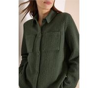 Kurzjacke CECIL, Damen, Gr. M (40), khaki, Stoff, 84% Polyester, 14% Viskose, 2% Elasthan, unifarben, comfort fit normal, V-Ausschnitt, abgesteppt, Jacken Kurzjacke, mit Struktur-Optik (37465931-M) kh