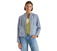 Hemdjacke CECIL, Damen, Gr. XL (44), mid blau wash, Web, Obermaterial: 98% Baumwolle, 2% Elasthan, gestreift, lässig geschnitten, Rundhals, 1-Knopf-Manschette mit Druckknöpfen, Jacken, Overshirt mit K