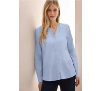 Langarmbluse CECIL, Damen, Gr. XXL (46), blau (fresh light blau), Web, 100% Baumwolle, unifarben, gerade normal, Rundhals, Bündchen, Blusen, mit Knopfleiste (65224648-XXL) fresh light blau