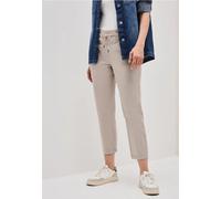 Jogger Pants CECIL, Damen, Gr. XXL, Länge 26, beige (boulder beige), Web, 98% Baumwolle, 2% Elasthan, unifarben, comfort fit 7/8-Länge, Hosen, Middle Waist (64160554-XXL) boulder beige