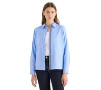 Langarmbluse CECIL, Damen, Gr. XXL (46), fountain blau, Web, 100% Baumwolle, unifarben, normal normal, V-Ausschnitt, Bündchen, Blusen, aus reiner Baumwolle (58976005-XXL) fountain blau