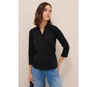 Cecil Damen Poloshirt mit 3/4-Arm in Schwarz, Gr: XXL