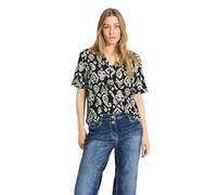 Cecil Damen Print-Bluse B344763 Schwarz Größe S