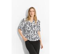 Cecil Damen Print Bluse in Weiß, Gr: M