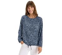 Langarmbluse CECIL, Damen, Gr. M (40), blau (urban dunkelblau), Stoff, 100% Viskose, bedruckt, normal normal, Rundhals, Umschlagsaum, Blusen, aus softer Viskose (54059056-M) urban dunkelblau