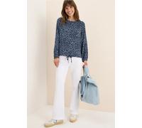 Cecil Damen Print-Bluse mit Tunnelzug in Blau, Gr: S