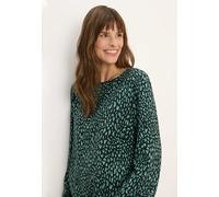 Cecil Damen Print-Bluse mit Tunnelzug in Grün, Gr: XXL