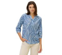 Shirtbluse CECIL, Damen, Gr. XS (36), blau (deep pastel blau), Web, 100% Baumwolle, bedruckt, normal normal, V-Ausschnitt, abgesteppt, Blusen, Feel Good Fit (88773263-XS) deep pastel blau