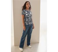 Cecil TOS Big Printed Button T-Shirt universal Blue XS