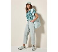 Cecil Damen Print-Shirt mit Knopfdetail in Grün, Gr: XS