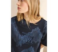 Cecil Damen Print-Shirt mit Wording in Blau, Gr: XS