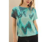 CECIL Damen B322951 Print-Shirt mit Wording, cool salvia Green, XL