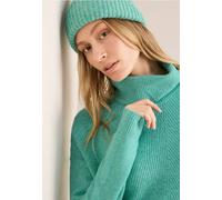 Rollkragenpullover CECIL, Damen, Gr. XL44, grün (aventurine grün melange), Web, 37% Baumwolle, 34% Polyacryl, 26% Polyester, 3% Elasthan, unifarben, gerade normal, hoch geschlossener Ausschnitt, Bündc