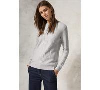 Cecil Damen Pullover mit Strickmuster in Grau, Gr: XXL