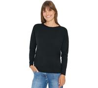 Strickpullover CECIL, Damen, Gr. M (40), ink grün, Stoff, 50% Viskose, 28% Polyester, 22% Nylon, unifarben, comfort fit normal, U-Boot-Ausschnitt, elastischer Bund, Pullover Strickpullover, mit Strukt