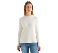 Cecil Damenpullover mit Strukturdetails, Strick, Rundhals, Beige, Gr. L