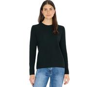 Cecil Strickpullover mit Strukturdetails Damen Rundhals Feinstrick XL (44) ink grün