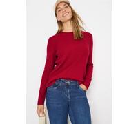 Strickpullover CECIL, Damen, Gr. S (38), beaujolais rot, Strick, Obermaterial: 37% Baumwolle, 34% Polyacryl, 26% Polyester, 3% Elasthan, unifarben, normal hüftbedeckend, Rundhals, Pullover, mit Strukt