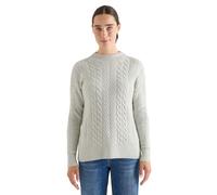 Strickpullover CECIL, Damen, Gr. M (40), metal grau melange, Strick, Obermaterial: 37% Baumwolle, 34% Polyacryl, 26% Polyester, 3% Elasthan, Zopfmuster, meliert, regular fit hüftbedeckend, hoch geschl