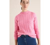 Strickpullover CECIL, Damen, Gr. L (42), schwarz blossom melange, Web, 37% Baumwolle, 34% Polyacryl, 26% Polyester, 3% Elasthan, unifarben, normal normal, Rundhals, Strickbündchen, Pullover, Grobstric