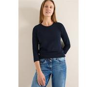 Cecil Damen Rippsthirt in Unifarbe in Blau, Gr: XL