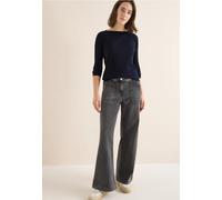 Cecil Damen Rippstruktur Shirt in Blau, Gr: XL