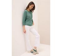 Strickpullover CECIL, Damen, Gr. XL44, grün (jewel grün melange), Web, 60% Baumwolle, 40% Viskose, unifarben, normal normal, Rundhals, abgesteppt, Pullover, aus Feinstrick (43171263-XL) jewel grün mel