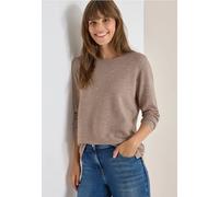 Strickpullover CECIL, Damen, Gr. XL (44), heather taupe melange, Web, 60% Baumwolle, 40% Polyester, unifarben, comfort fit normal, Rundhals, normaler Saum, Pullover, mit Rundhalsausschnitt (74363505-X