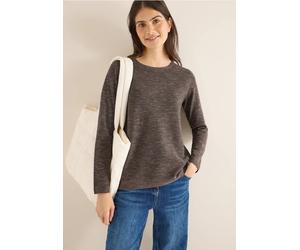 Cecil Damen Rundhals Strukturpullover in Braun, Gr: M