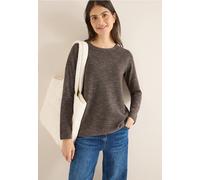 Cecil Damen Rundhals Strukturpullover in Braun, Gr: XS