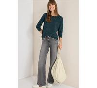 CECIL Rundhals Strukturpullover Pine Green Heather Melange M