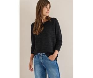 Cecil Damen Rundhals Strukturpullover in Schwarz, Gr: M