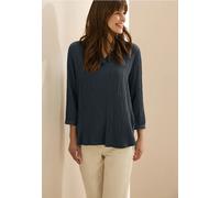 Klassische Bluse CECIL, Damen, Gr. XXL (46), grün (slate khaki), Stoff, 56% Viskose, 43% Polyester, 1% Elasthan, unifarben, gerade normal, V-Ausschnitt, Bündchen, Blusen, mit 3/4 Ärmeln (91091659-XXL)