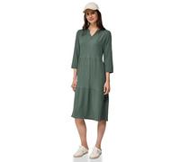 Midikleid CECIL, Damen, Gr. XXL46, US-Größen, grün (balmy khaki), Stoff, 56% Viskose, 43% Polyester, 1% Elasthan, unifarben, normal knielang, Rundhals, Bündchen, Kleider Midikleid, knielang (32444229-