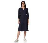 Midikleid CECIL, Damen, Gr. XL44, US-Größen, blau (universal blau), Stoff, 56% Viskose, 43% Polyester, 1% Elasthan, unifarben, normal knielang, Rundhals, Bündchen, Kleider, knielang (26875459-XL) univ